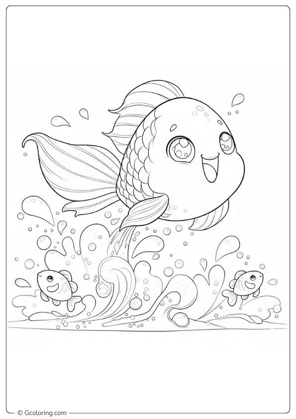 Rainbow Fish Coloring Page and close friends