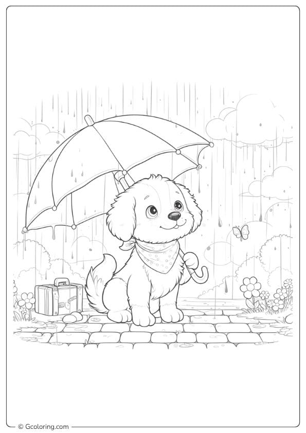 Rainfall Zen Rainy Day Coloring Pages
