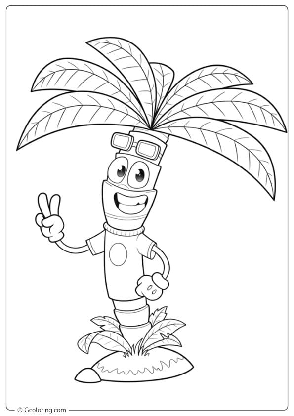 Resilient Growth Palm Tree Coloring Pages