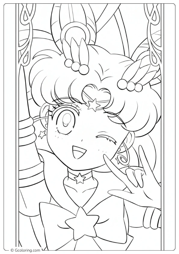 Sailor Moon Coloring Pages Wink and Smile