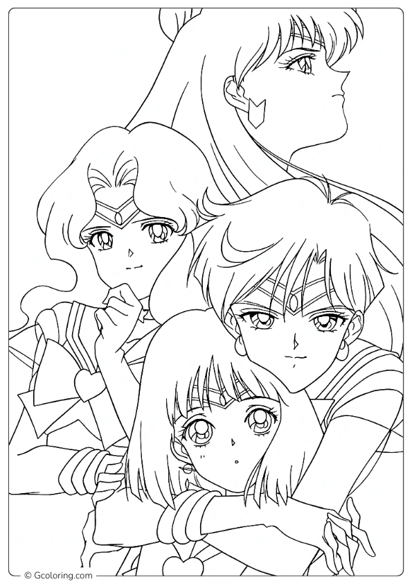 Sailor Moon Coloring Pages Couple