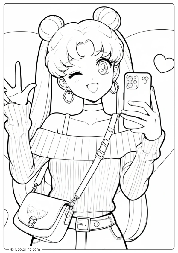 Sailor Moon Coloring Pages Selfie