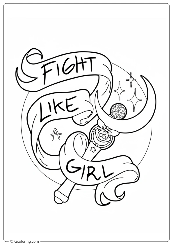 Fight Like a Girl Coloring Pages