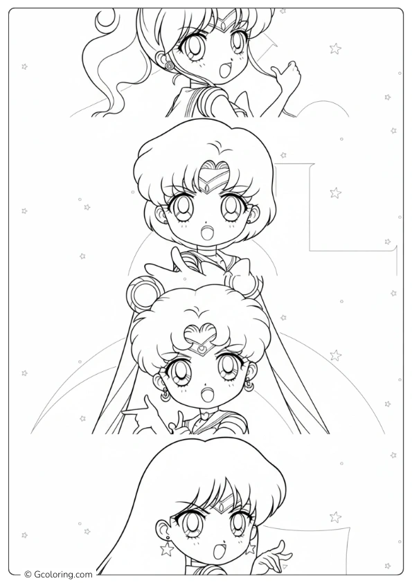 Sailor Moon Coloring Pages Usagi and friend