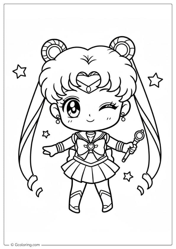 Sailor Moon Coloring Pages Chibi Moon