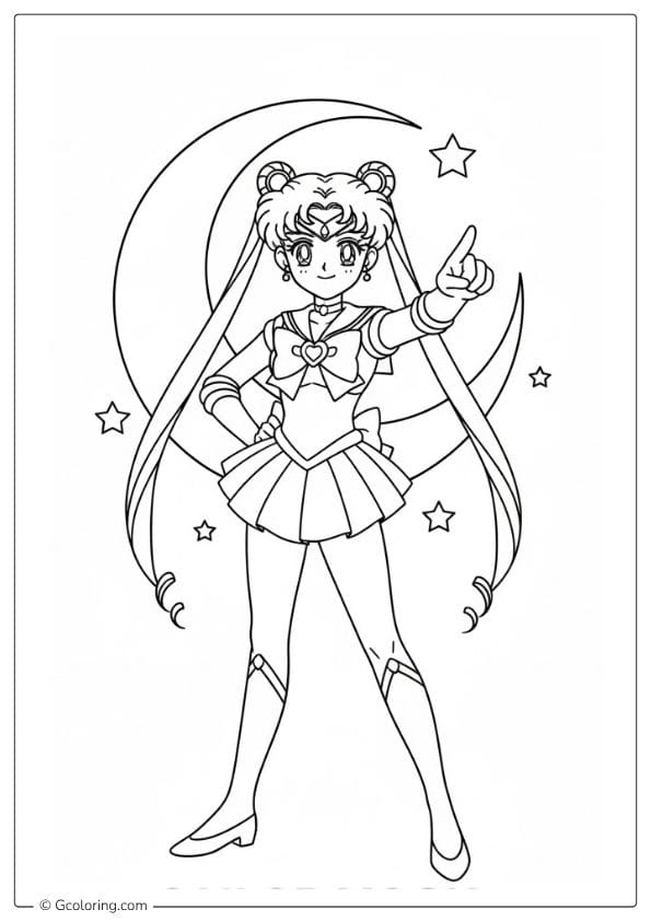 Sailor Moon Coloring Pages Hero Stance