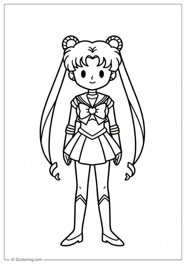 Sailor Moon Coloring Pages Standing Straight