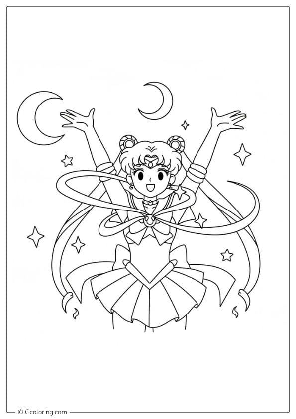 Sailor Moon Coloring Pages Transformation