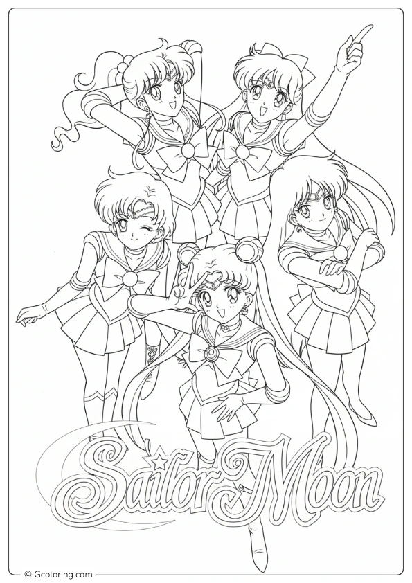 Sailor Moon Coloring Pages Group