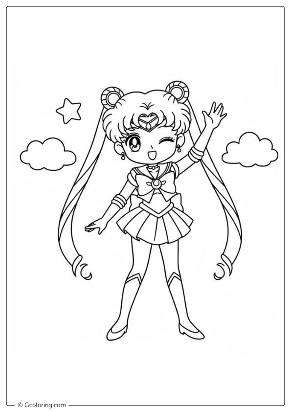 Sailor Moon cartoon coloring pages