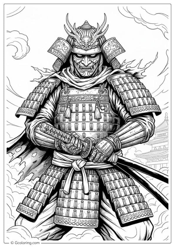 Samurai Warrior Adult Coloring Pages