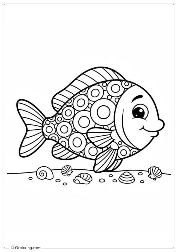Scales Rainbow Fish Coloring Page