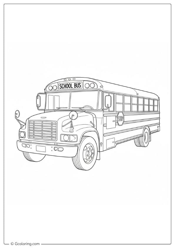 School Bus Coloring Pages – Accurate School Bus Blueprint Style