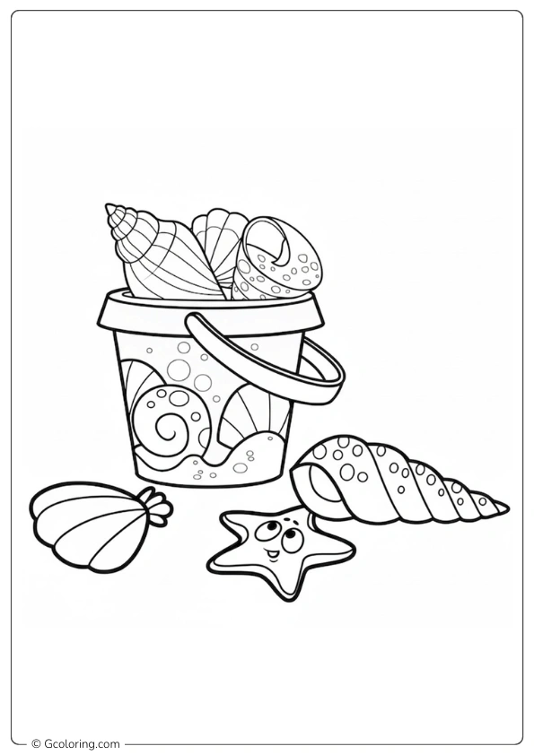 Seashell Coloring Page collection at the beach
