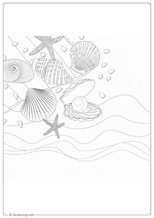 Seashell Coloring Pages in various styles