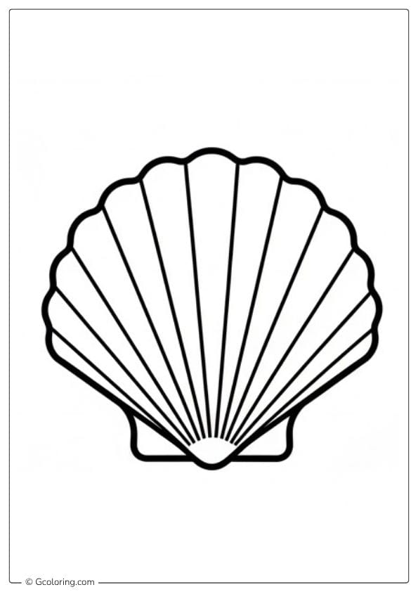 Seashell Coloring Pages Wave Scene
