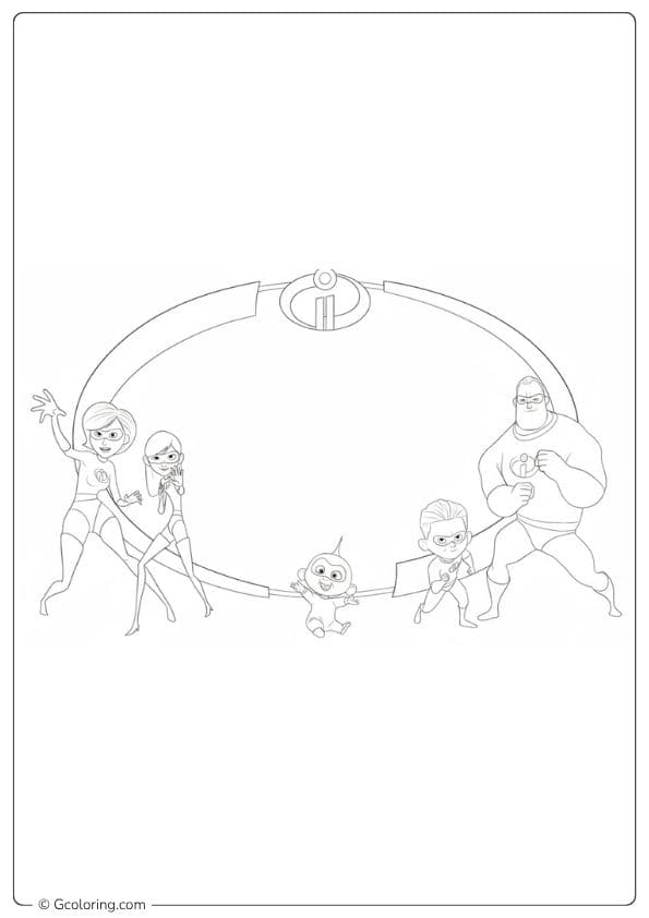 Simple Bold Line Incredibles Coloring Pages