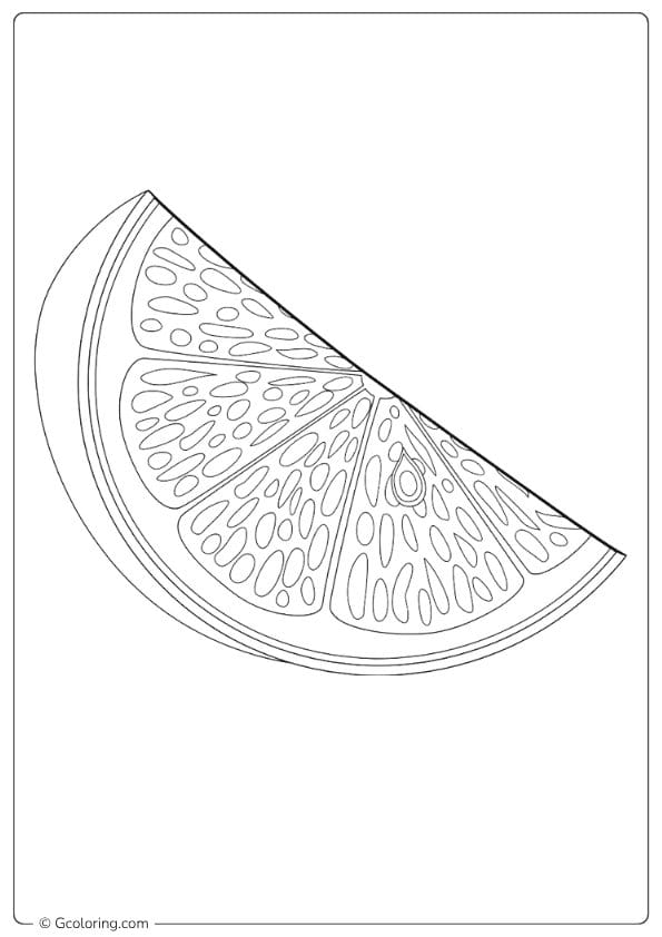 Simple Lemon Wedge Outline lemon coloring page