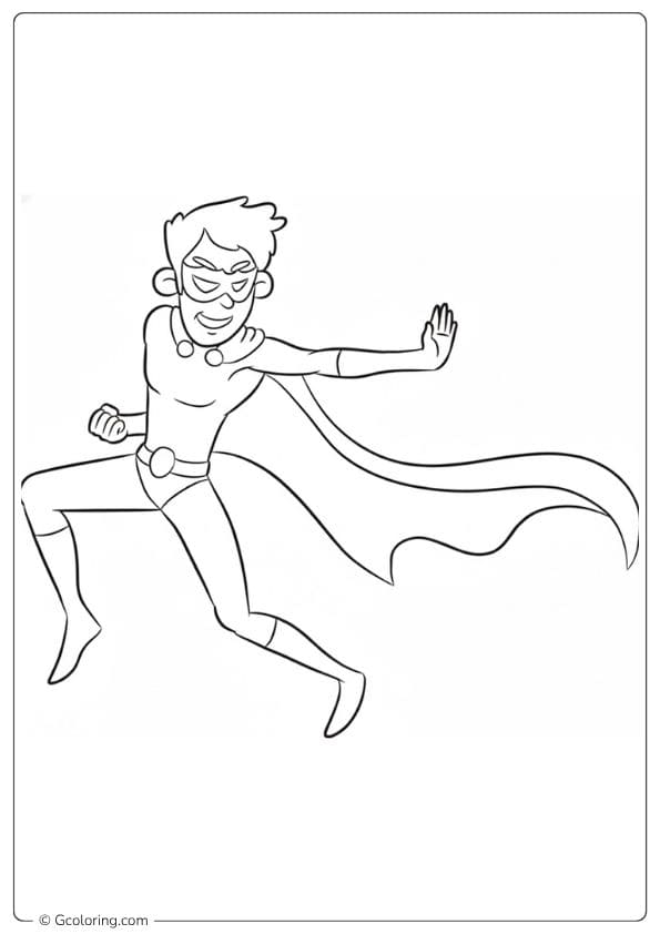 Simple Outlined Superhero for Coloring Pages