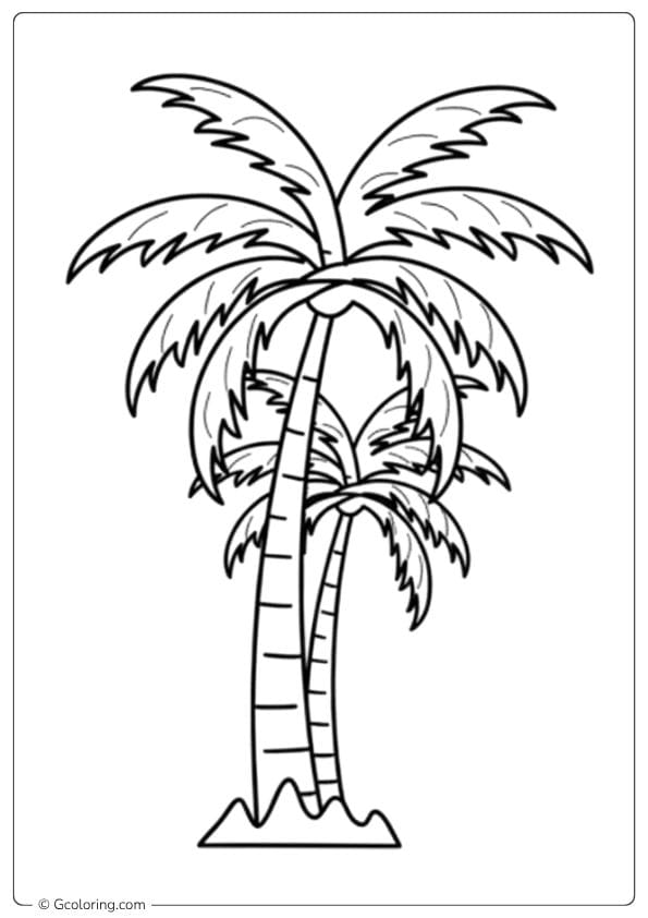 Simple Serenity Palm Tree Coloring Pages