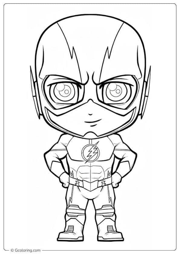 Simplified Outline Pose for Coloring Pages The Flash (3)
