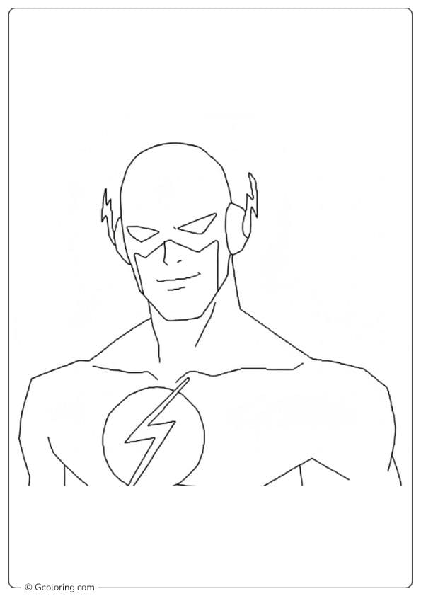 Simplified Outline Pose for Coloring Pages The Flash