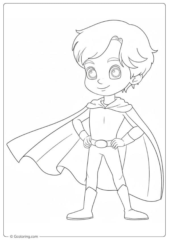 Simplified Web Slinger Outline for Superhero Coloring Pages
