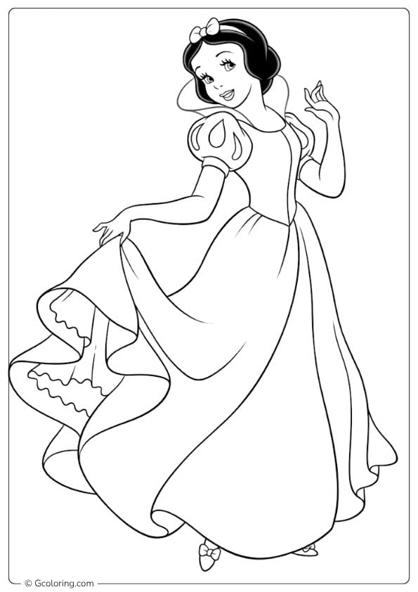 Snow White Posing in Dress snow white coloring pages
