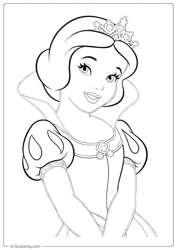 Snow White With Birds Outline snow white coloring page