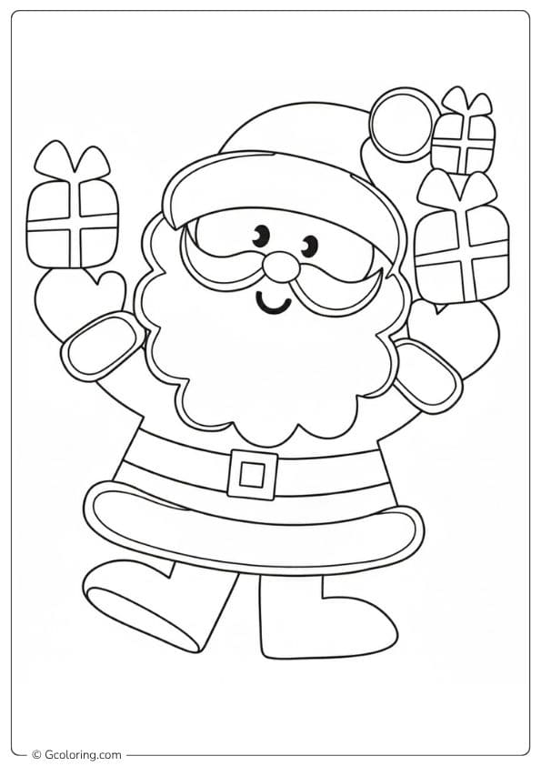 Snowman Outline with Scarf and Hat Simple Christmas Coloring Pages