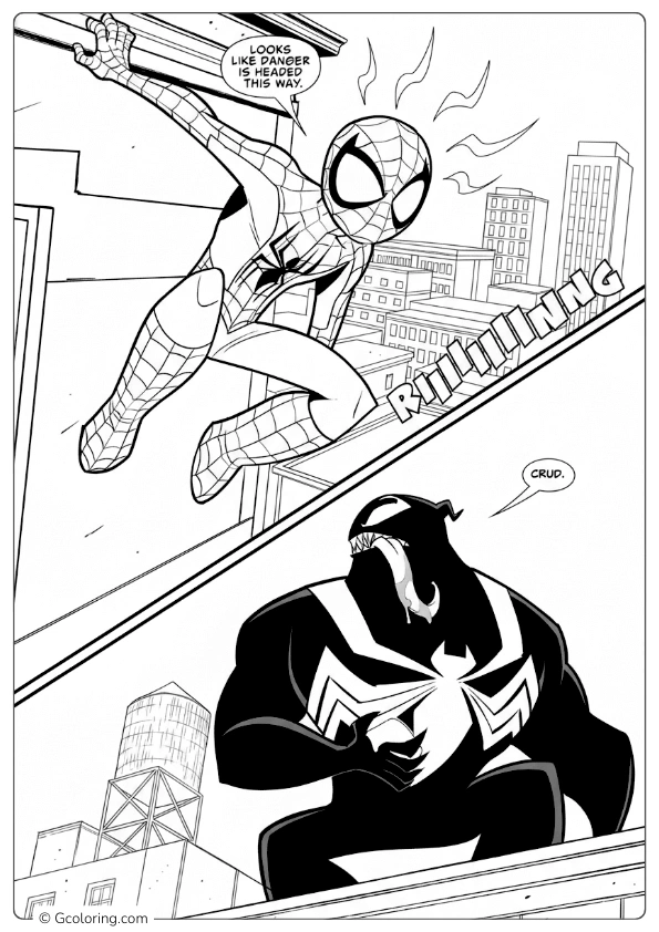 Spiderman and Venom Coloring Pages (10)