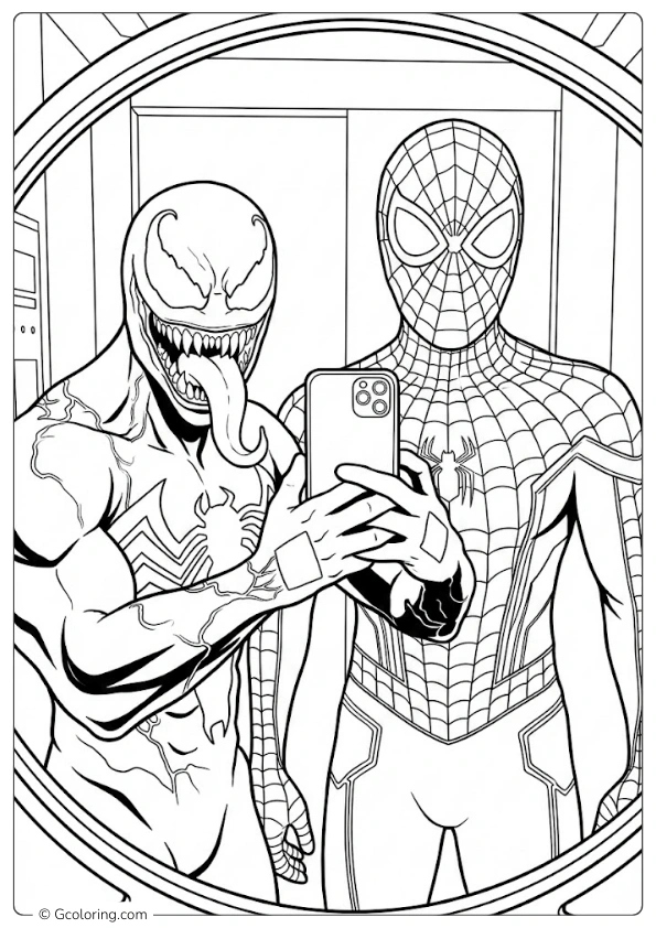 Spiderman and Venom Coloring Pages (2)