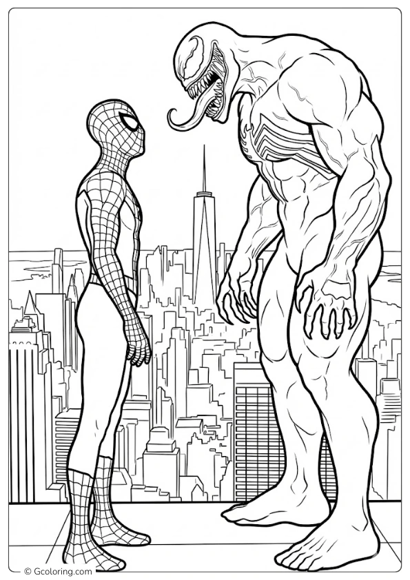 Spiderman and Venom Coloring Pages (3)