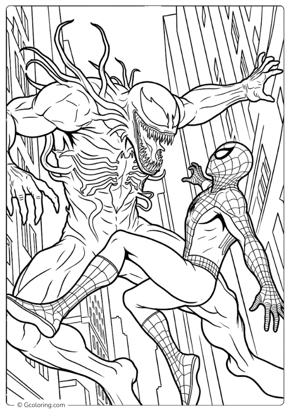 Spiderman and Venom Coloring Pages