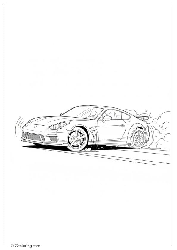 Sports Car Coloring Pages Drifting Scene