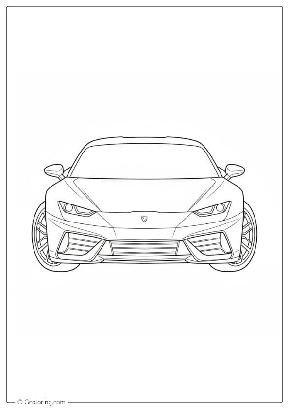 Sports Car Coloring Pages Front View
