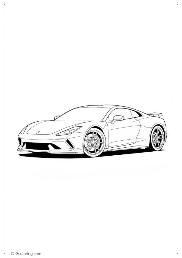 Sports Car Coloring Pages Kids Version