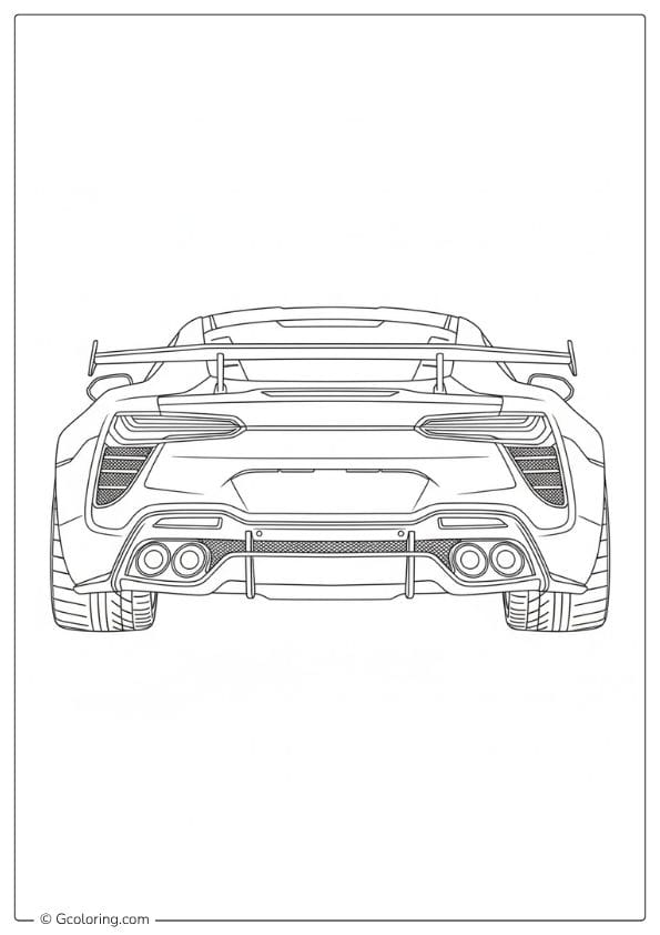 Sports Car Coloring Pages Twin Exhaust
