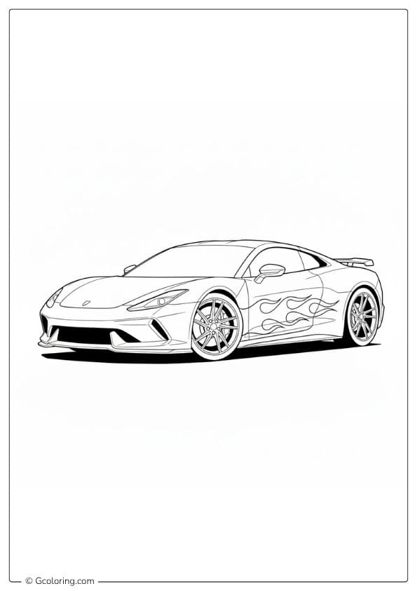 Sports Car Coloring Pages With Flames