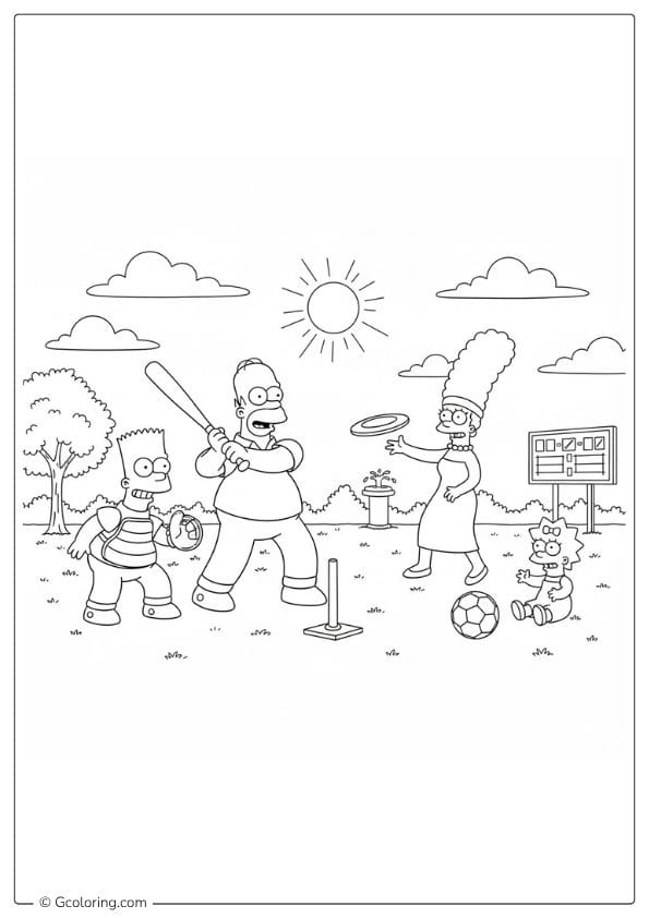 Sports Day coloring pages the simpsons