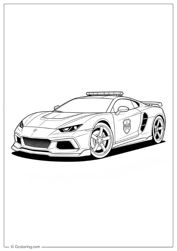 Sporty Police Car Coloring Page