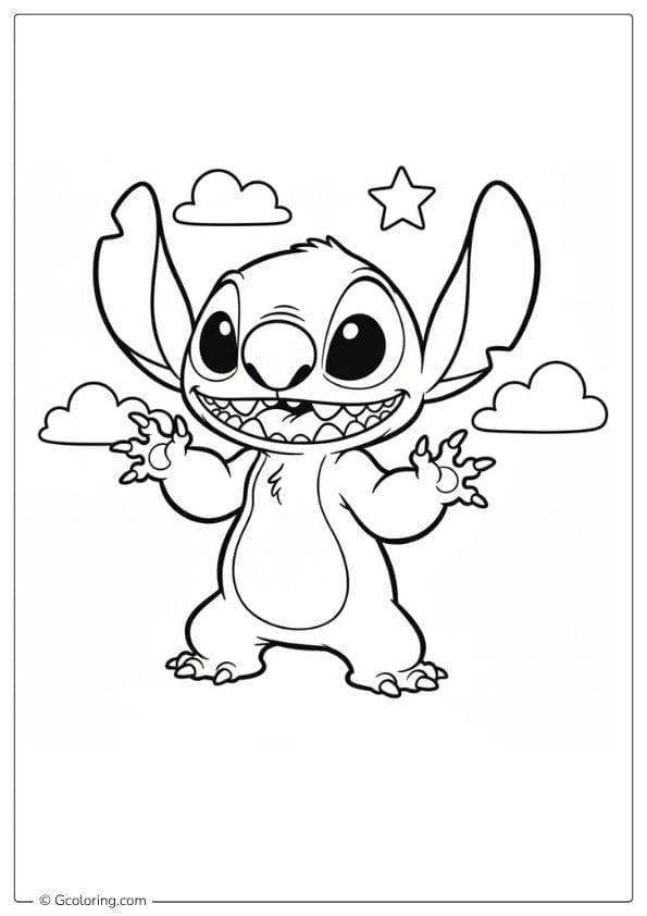 Stitch cartoon coloring pages