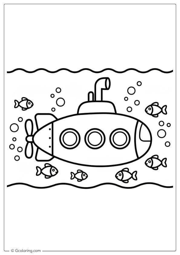 Submarine Vehicle Coloring Pages