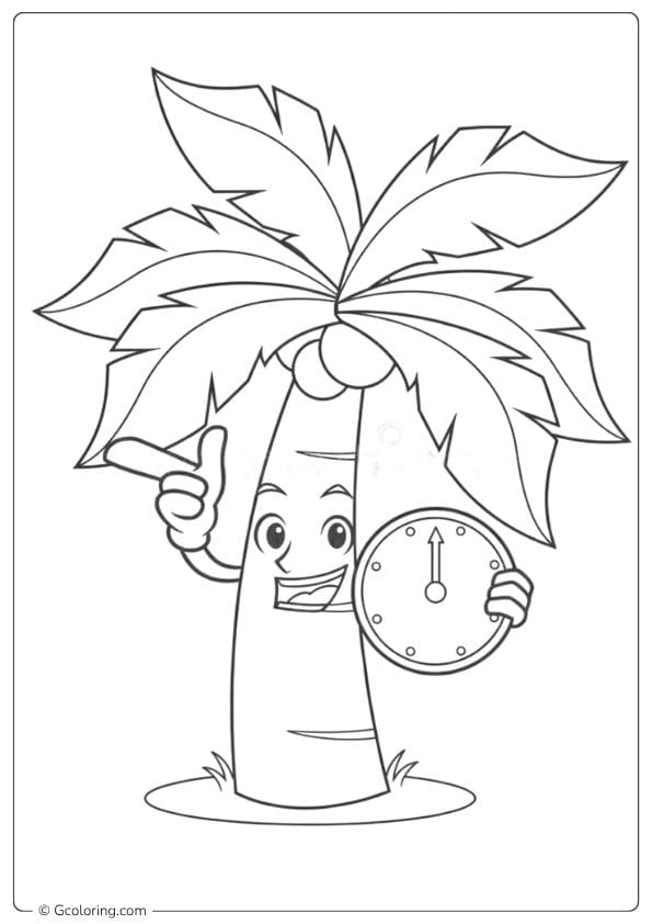 Summer Fun Palm Tree Coloring Pages