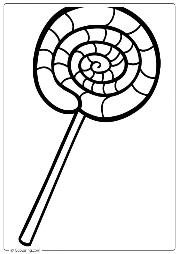 Swirly Lollipop Outline lollipop coloring page