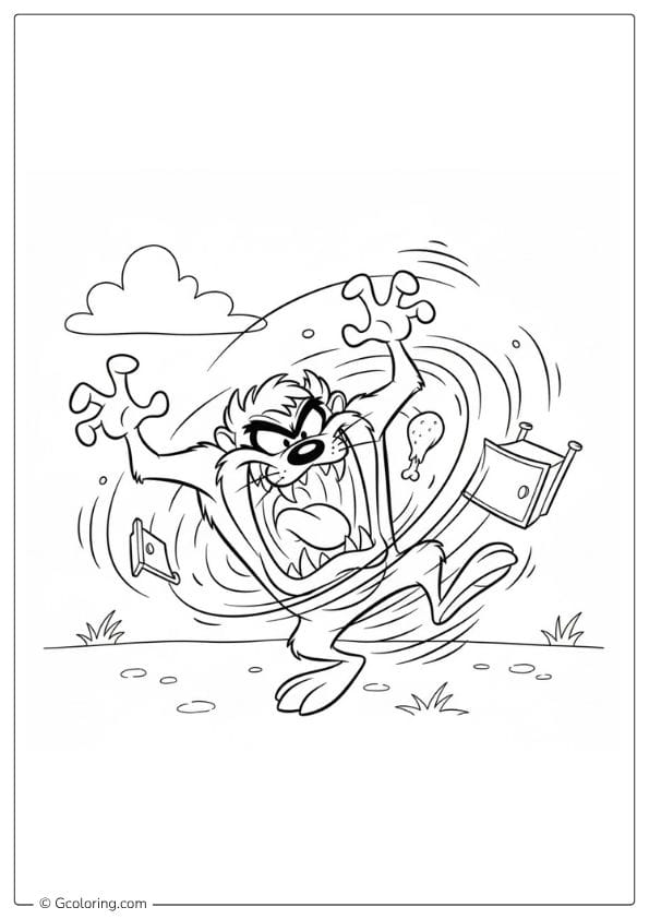 Taz Devil Looney Tunes Coloring Pages
