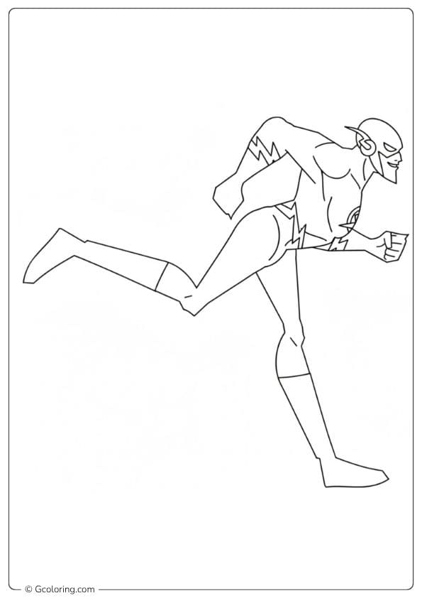 The Flash Running Coloring Pages Outline