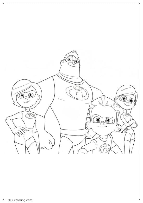 The Incredibles Family Coloring Pages