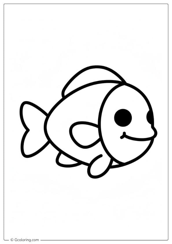 Toddler Rainbow Fish Coloring Page simple