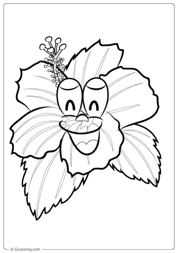 Tropical Retreat Hibiscus Flower Coloring Page